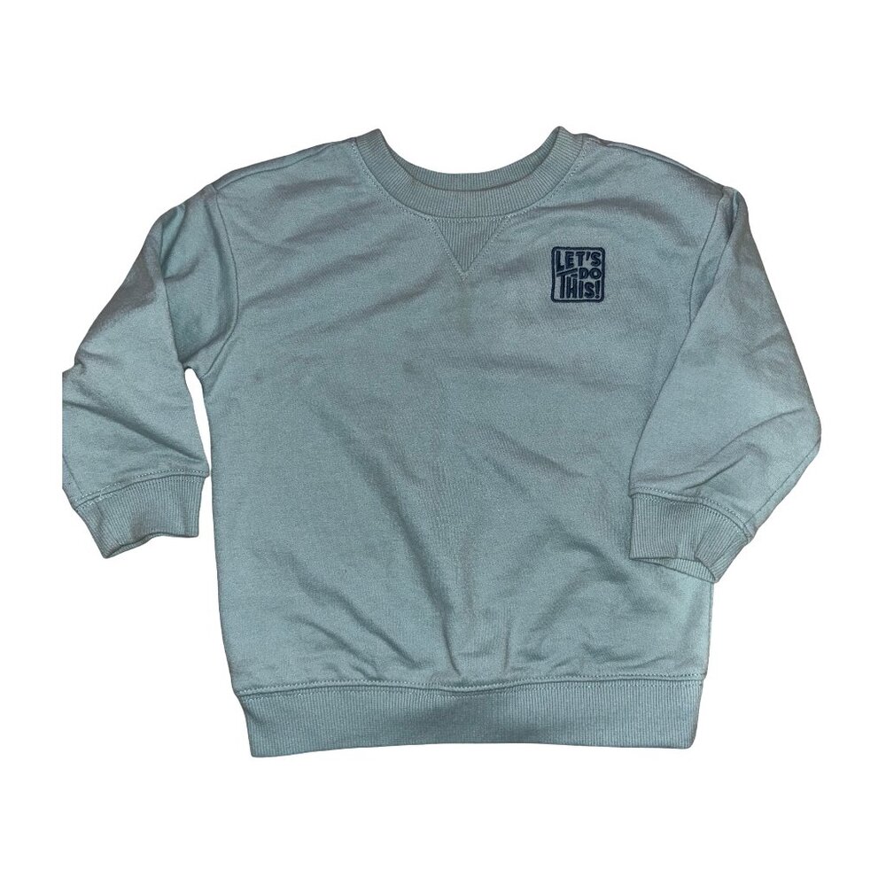 Cat & Jack 2T Crew Neck Sweater Blue "Let's Do This"